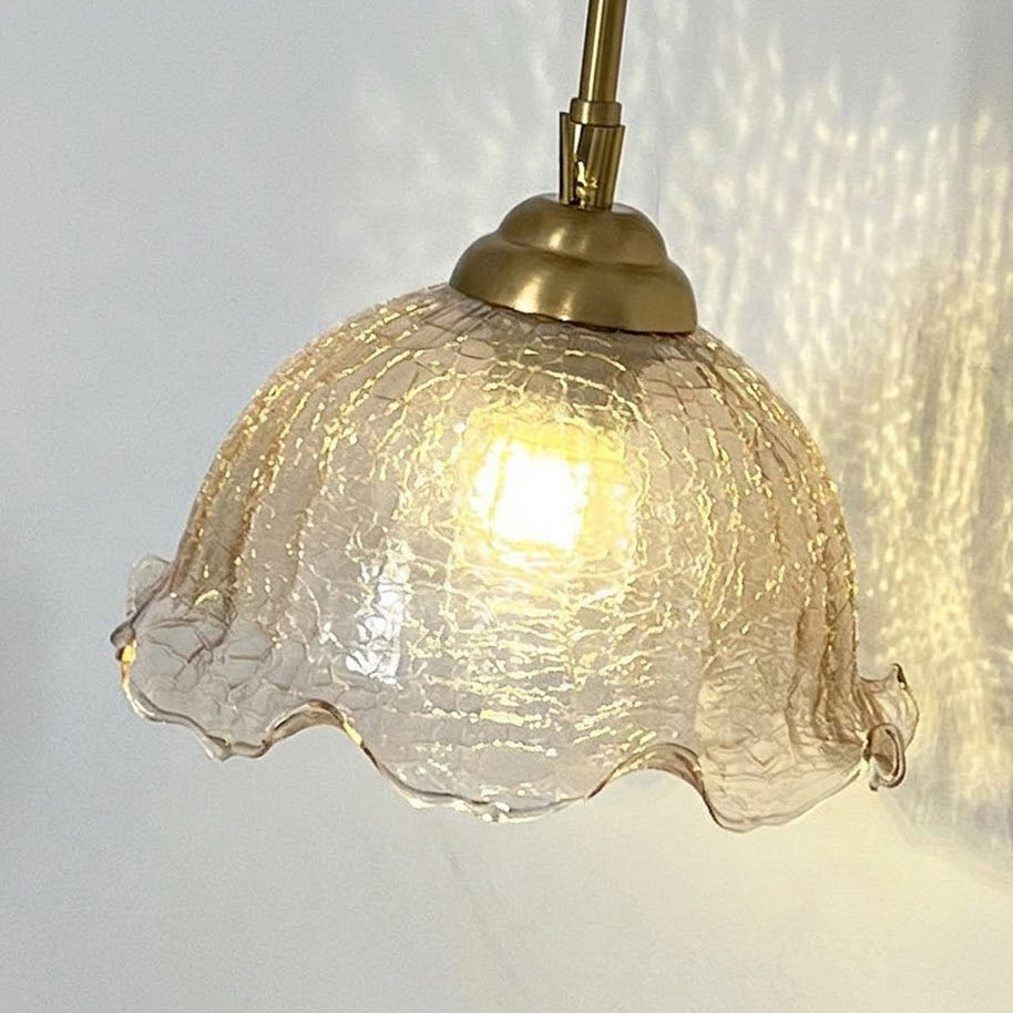 Marilee Wall Lamp - Brass & Glass Sconce with Ceramic Flower Accents