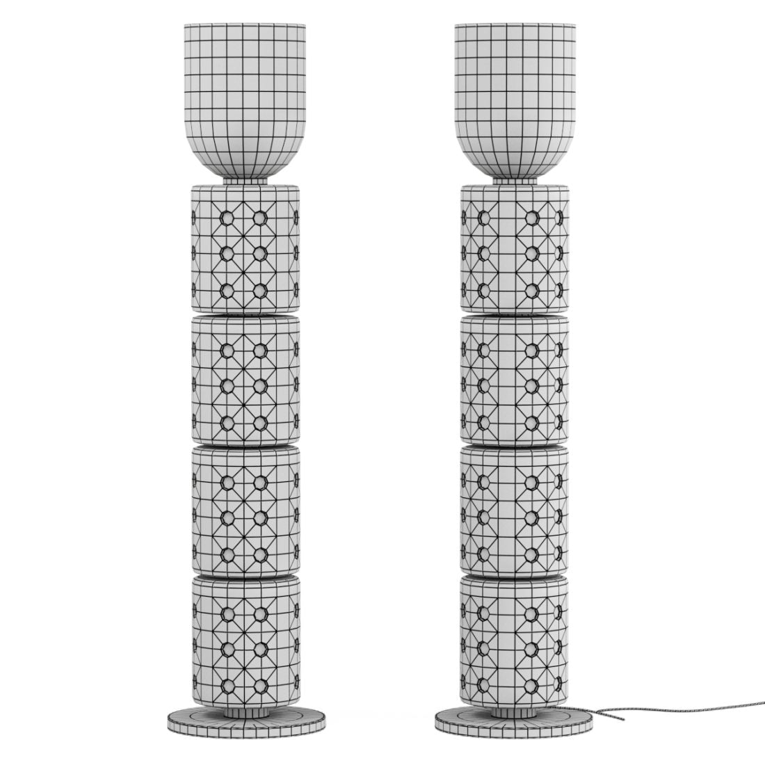 Marlon Floor Lamp - Modern Sculptural Glass Shade Standing Light