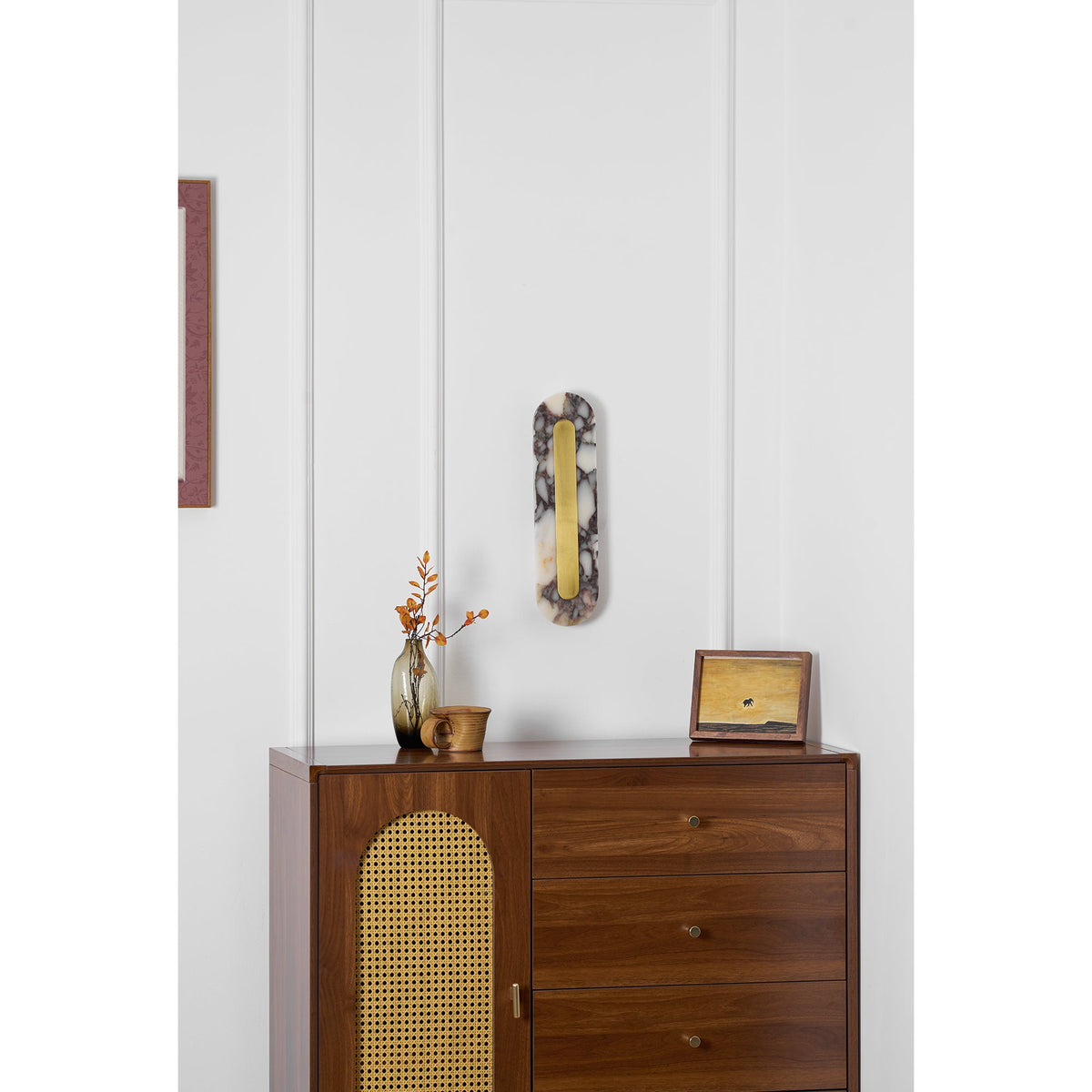 Marmo Wall Lamp - Bulgari Purple Marble & Brass LED Sconce