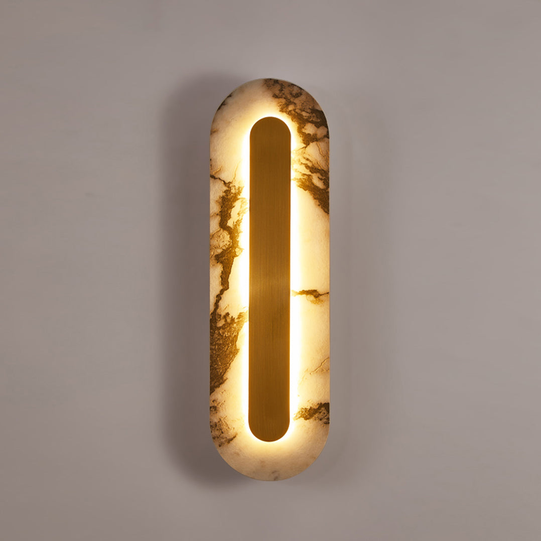 Marmo Wall Lamp - Bulgari Purple Marble & Brass LED Sconce