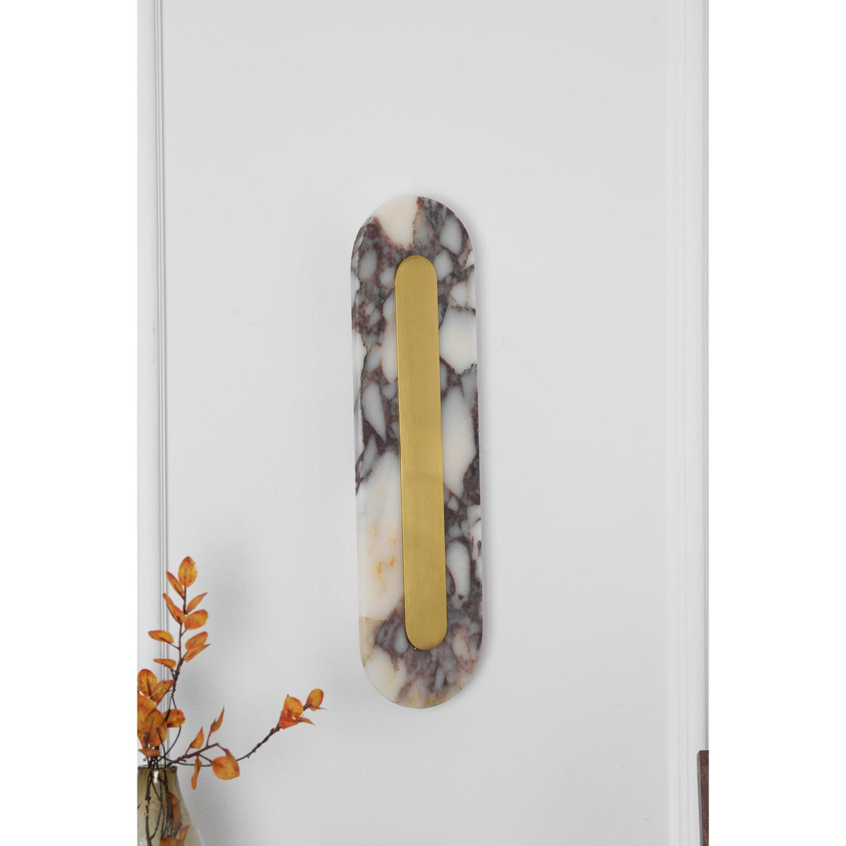 Marmo Wall Lamp - Bulgari Purple Marble & Brass LED Sconce