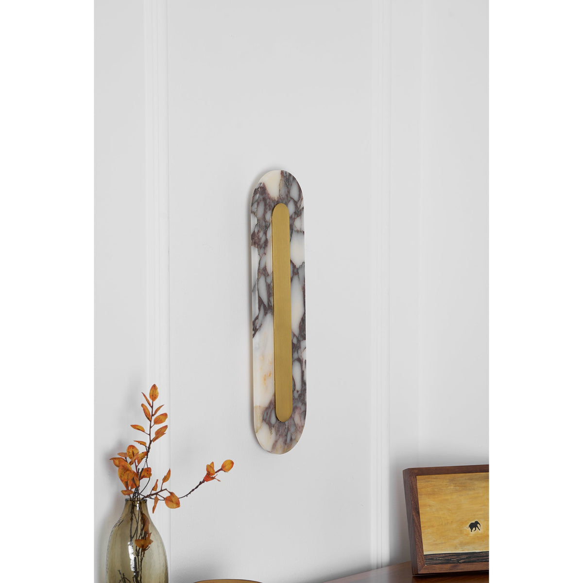 Marmo Wall Lamp - Bulgari Purple Marble & Brass LED Sconce