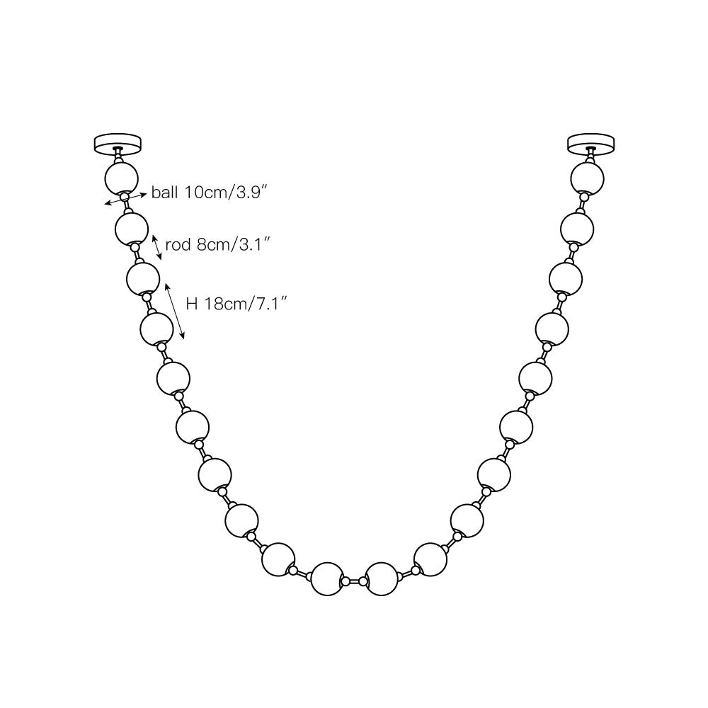 Marni Beaded Chandelier - Cascading Acrylic Bead Wave LED Pendant