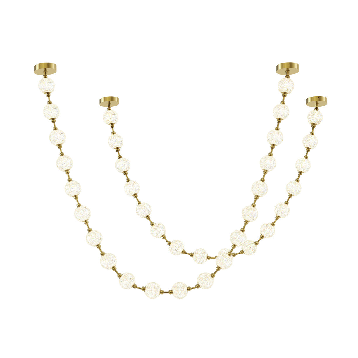 Marni Beaded Chandelier - Cascading Acrylic Bead Wave LED Pendant