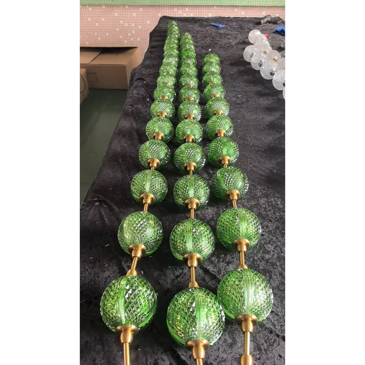 Marni Beaded Chandelier - Cascading Acrylic Bead Wave LED Pendant