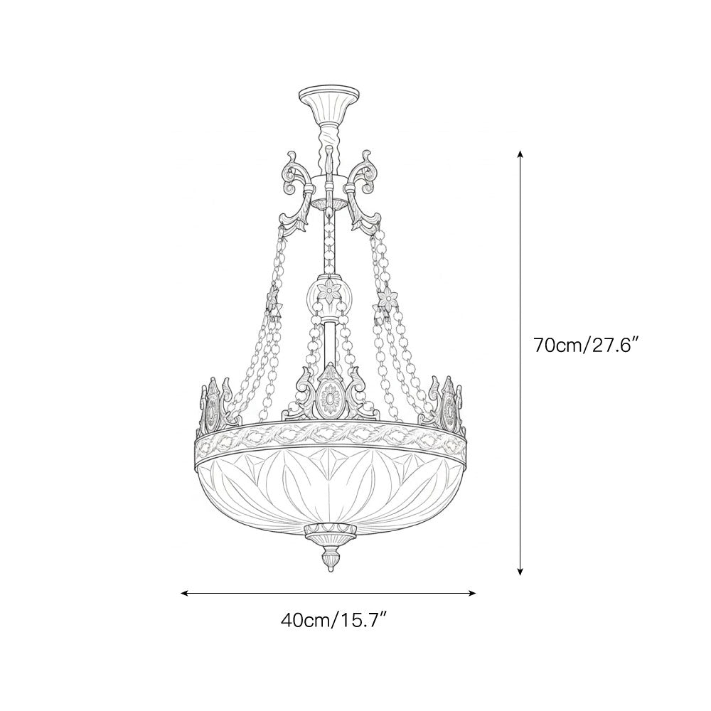 Marselle Chandelier - Solid Brass & Refracting Crystal Glass Pendant