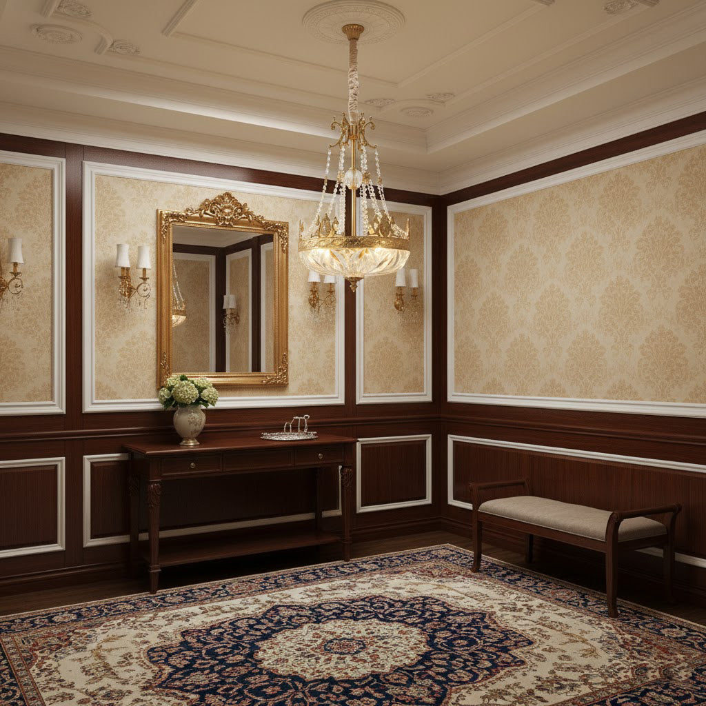 Marselle Chandelier - Solid Brass & Refracting Crystal Glass Pendant