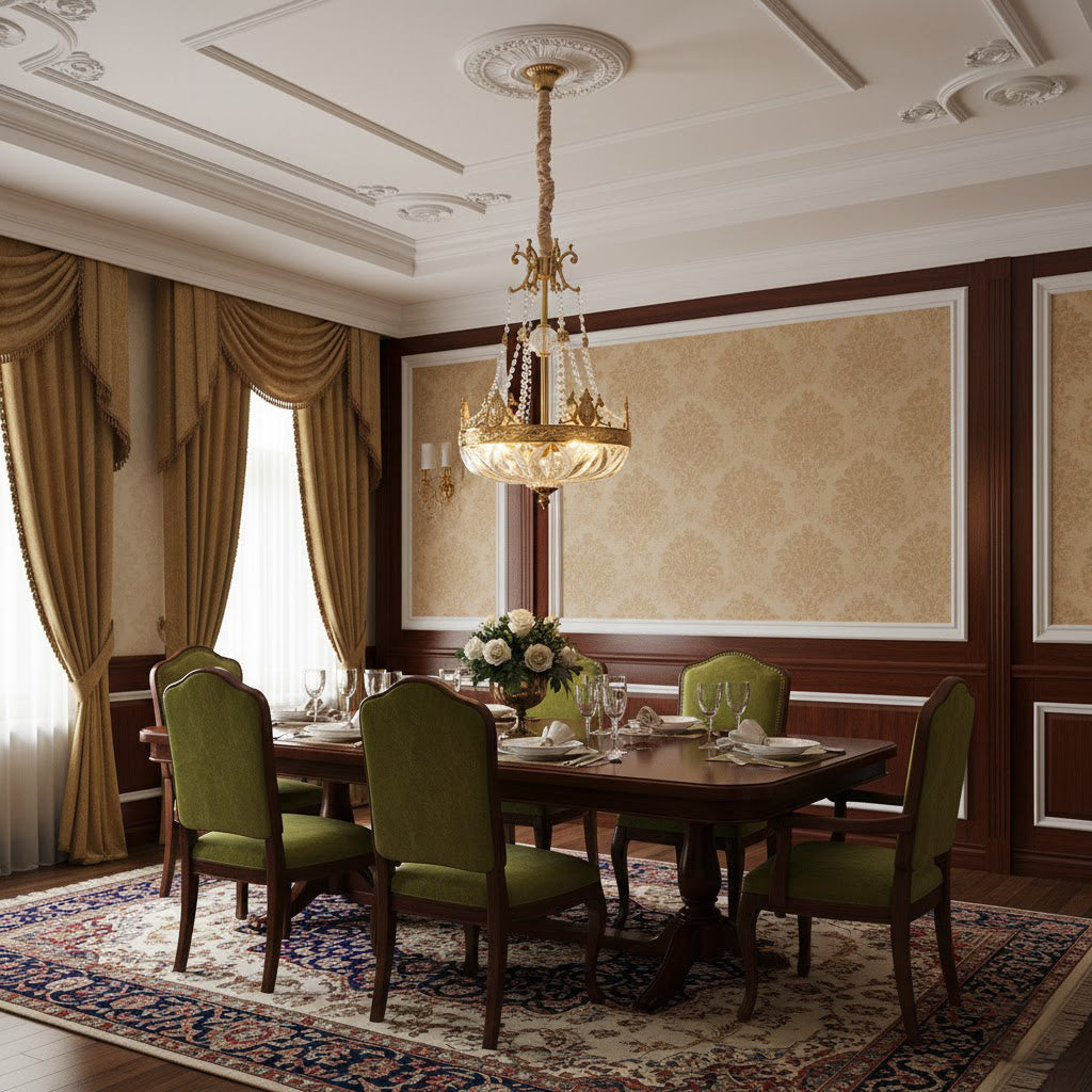 Marselle Chandelier - Solid Brass & Refracting Crystal Glass Pendant