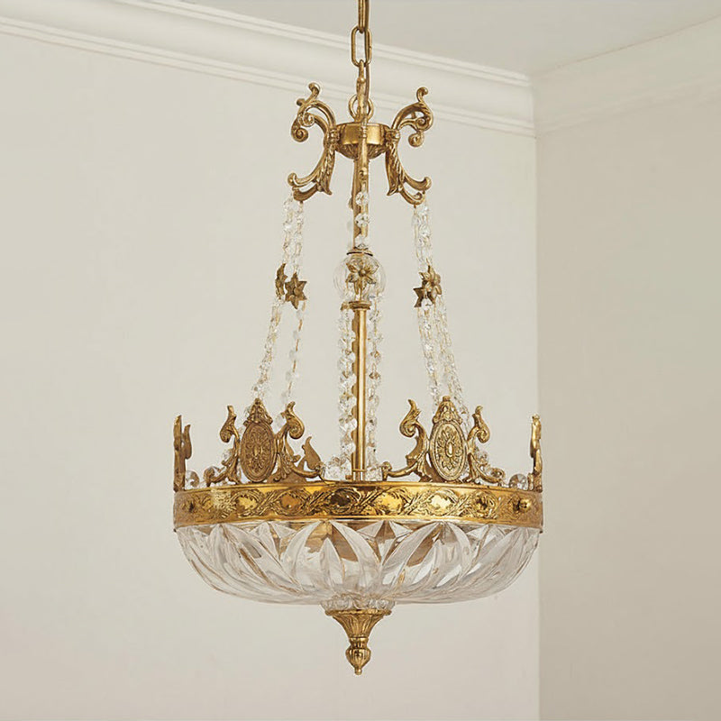 Marselle Chandelier - Solid Brass & Refracting Crystal Glass Pendant
