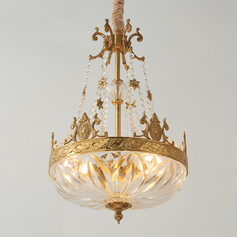 Marselle Chandelier - Solid Brass & Refracting Crystal Glass Pendant