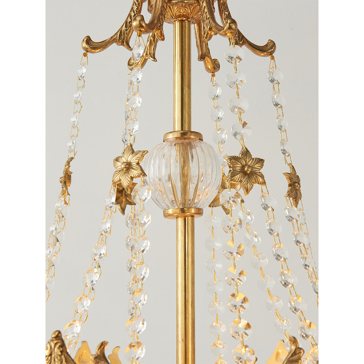 Marselle Chandelier - Solid Brass & Refracting Crystal Glass Pendant