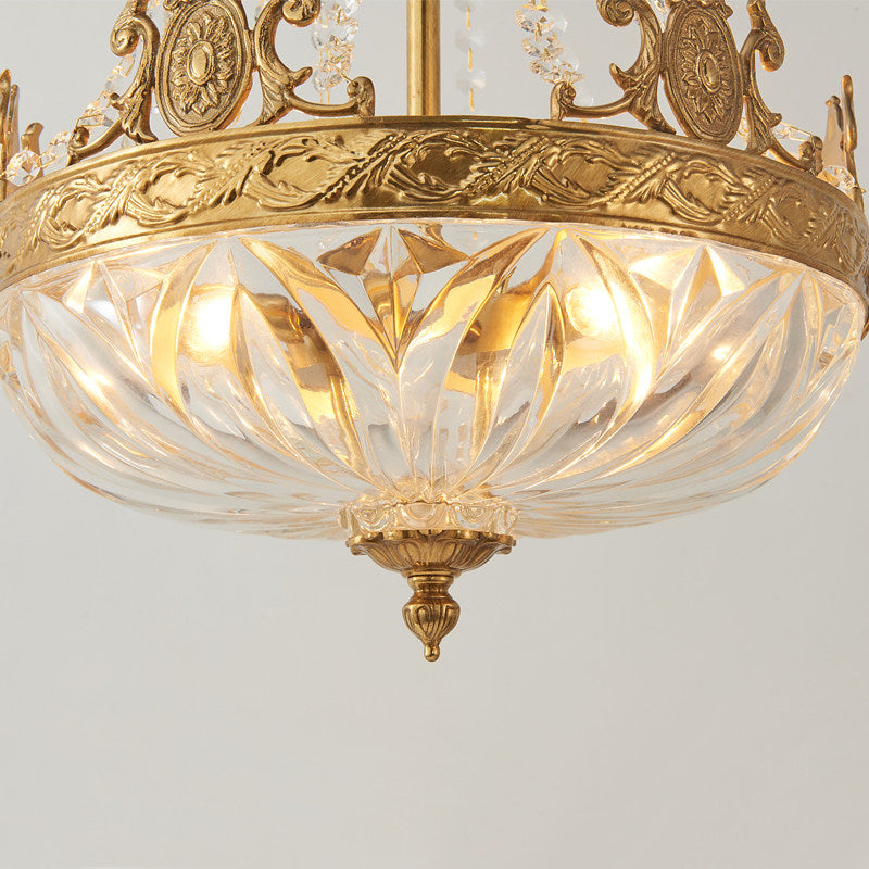 Marselle Chandelier - Solid Brass & Refracting Crystal Glass Pendant