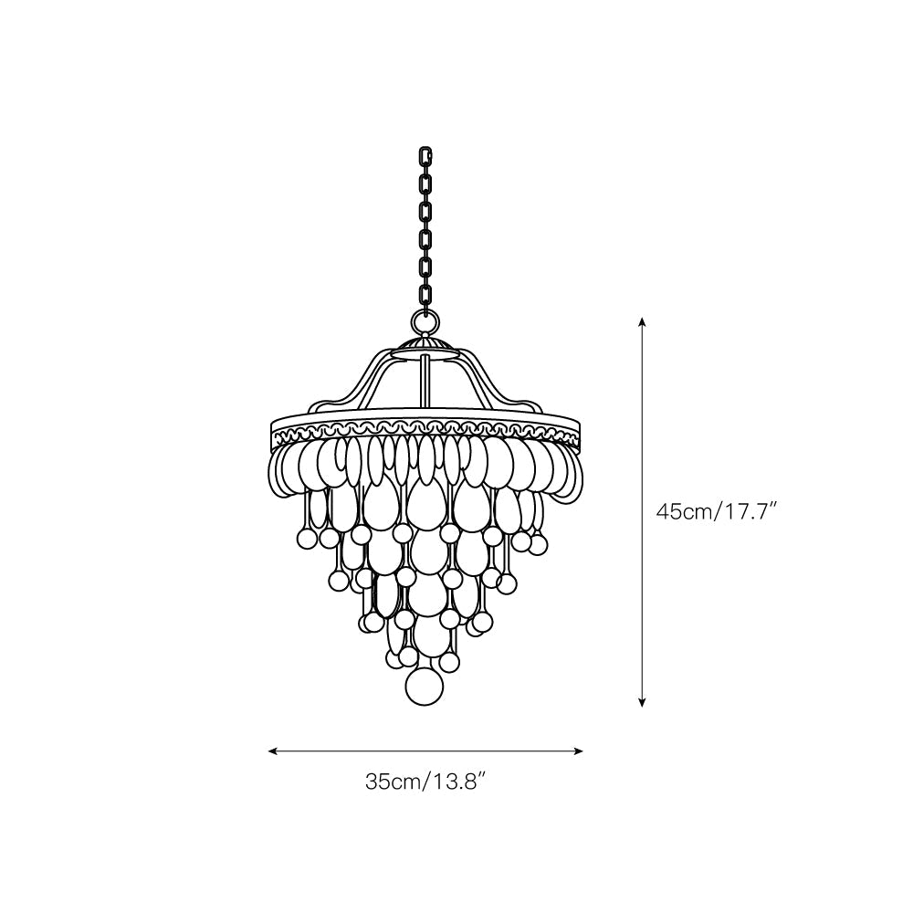 Crystal Inverted Pyramid Chandelier – Ancient Silver Tiered Crystal Pendant Light