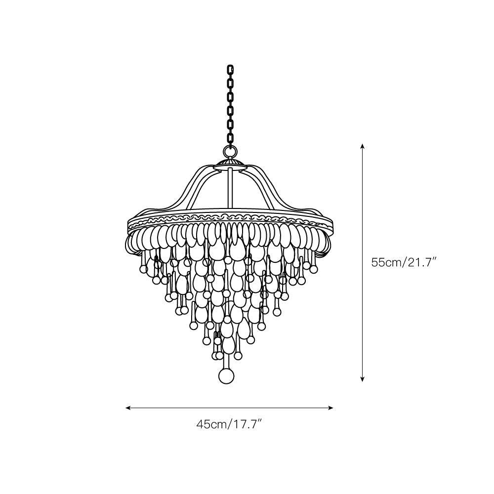 Crystal Inverted Pyramid Chandelier – Ancient Silver Tiered Crystal Pendant Light