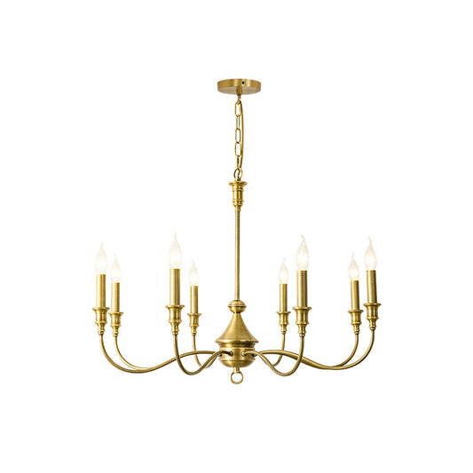 Marypaz Chandelier - Rustic Solid Brass 8-Light Candelabra Pendant