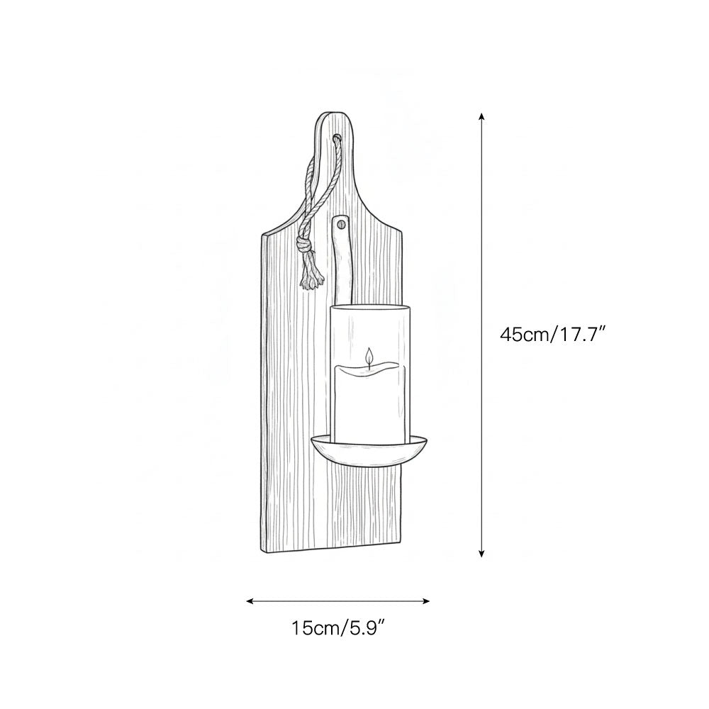 Mason Wall Lamp - Natural Wood & Glass Cylinder Candle Wall Sconce