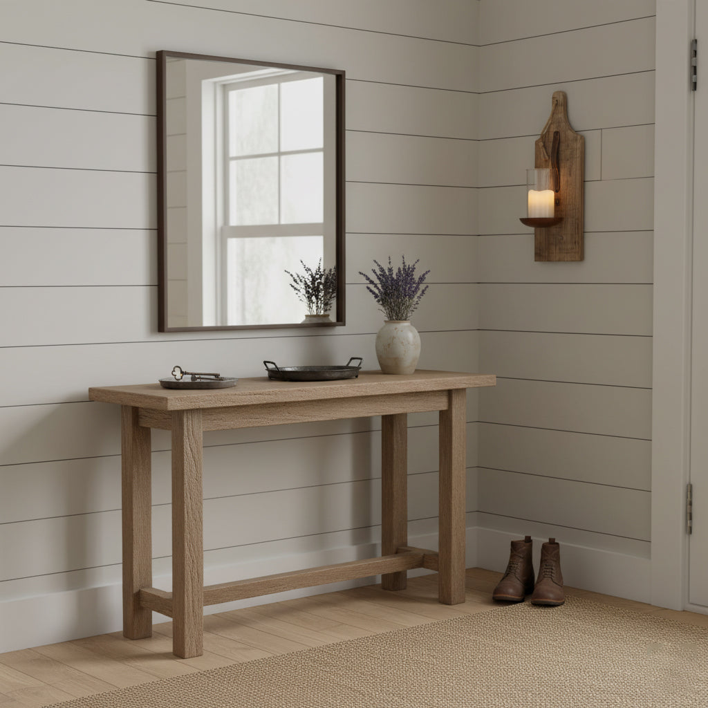 Mason Wall Lamp - Natural Wood & Glass Cylinder Candle Wall Sconce