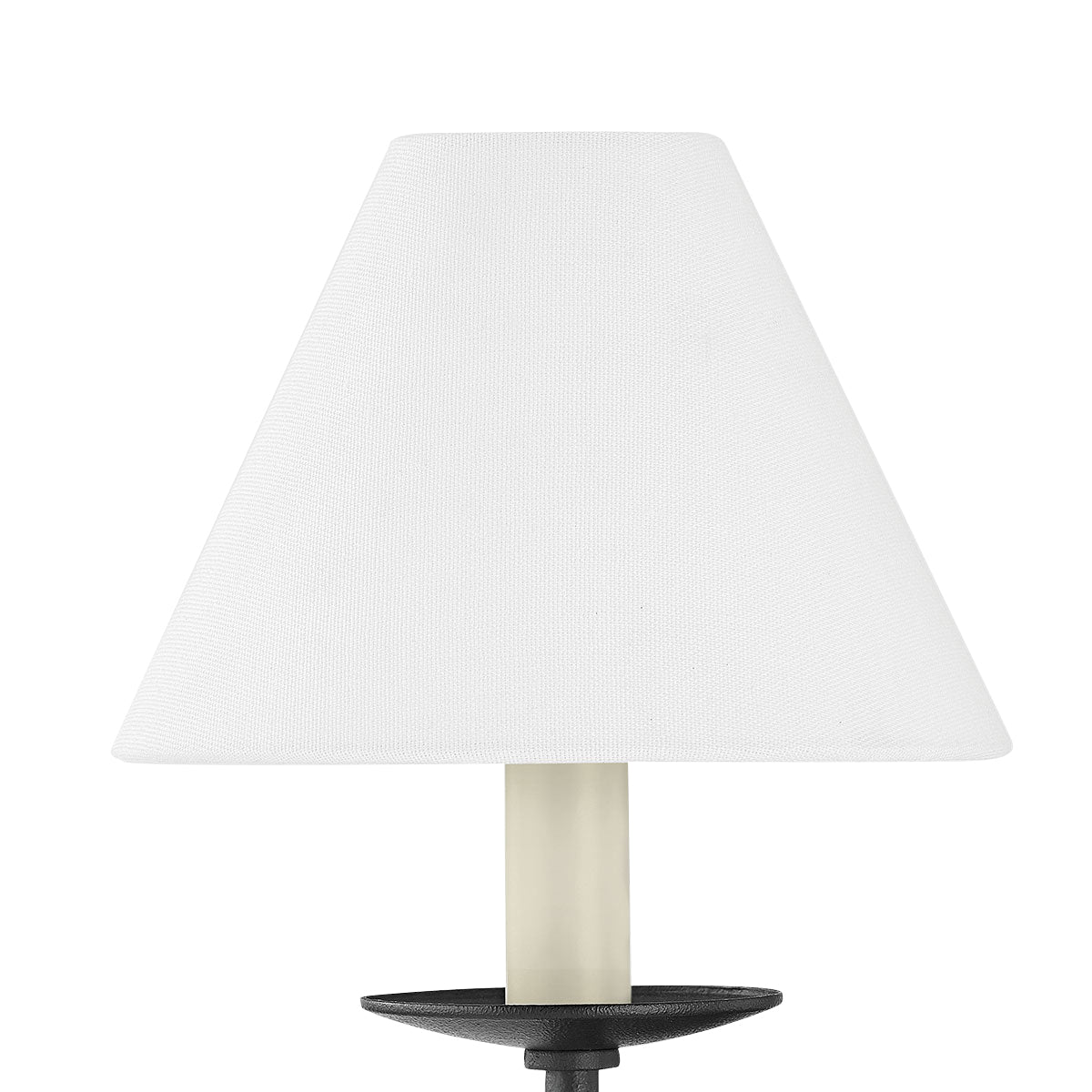 Sullivan Wall Lamp - Curving Black Iron Wall Sconce with White Shade | Modern Traditional Wall Light