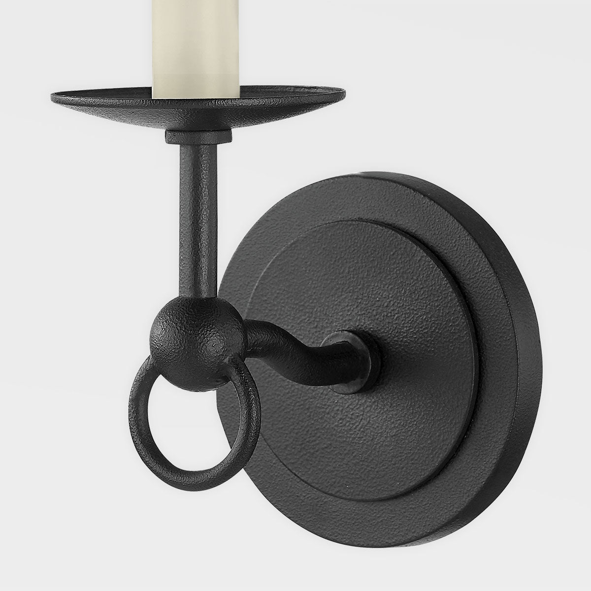 Sullivan Wall Lamp - Curving Black Iron Wall Sconce with White Shade | Modern Traditional Wall Light