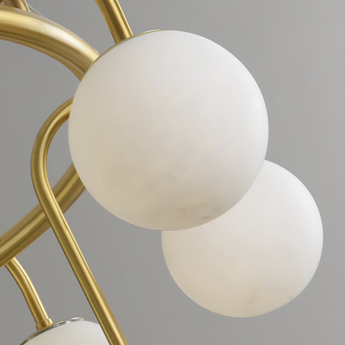 Maytoni Chandelier - Retro-Chic Brass & Spherical Alabaster Cloud Pendant