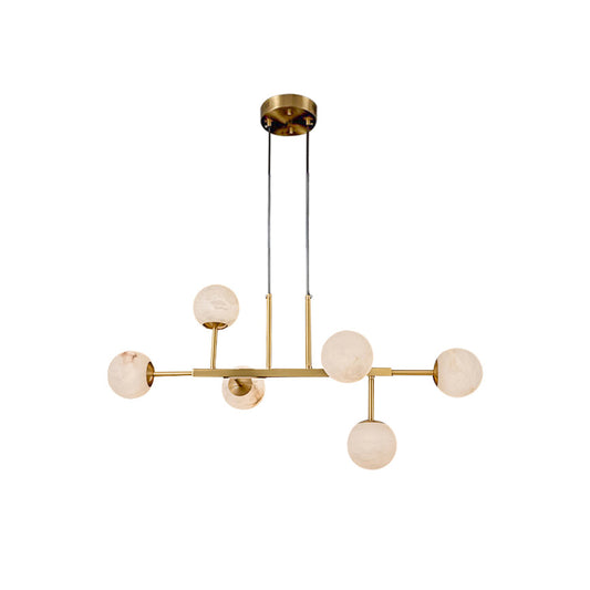 Maytoni Uva Alabaster Chandelier - Brass & Spanish Alabaster Linear Pendant