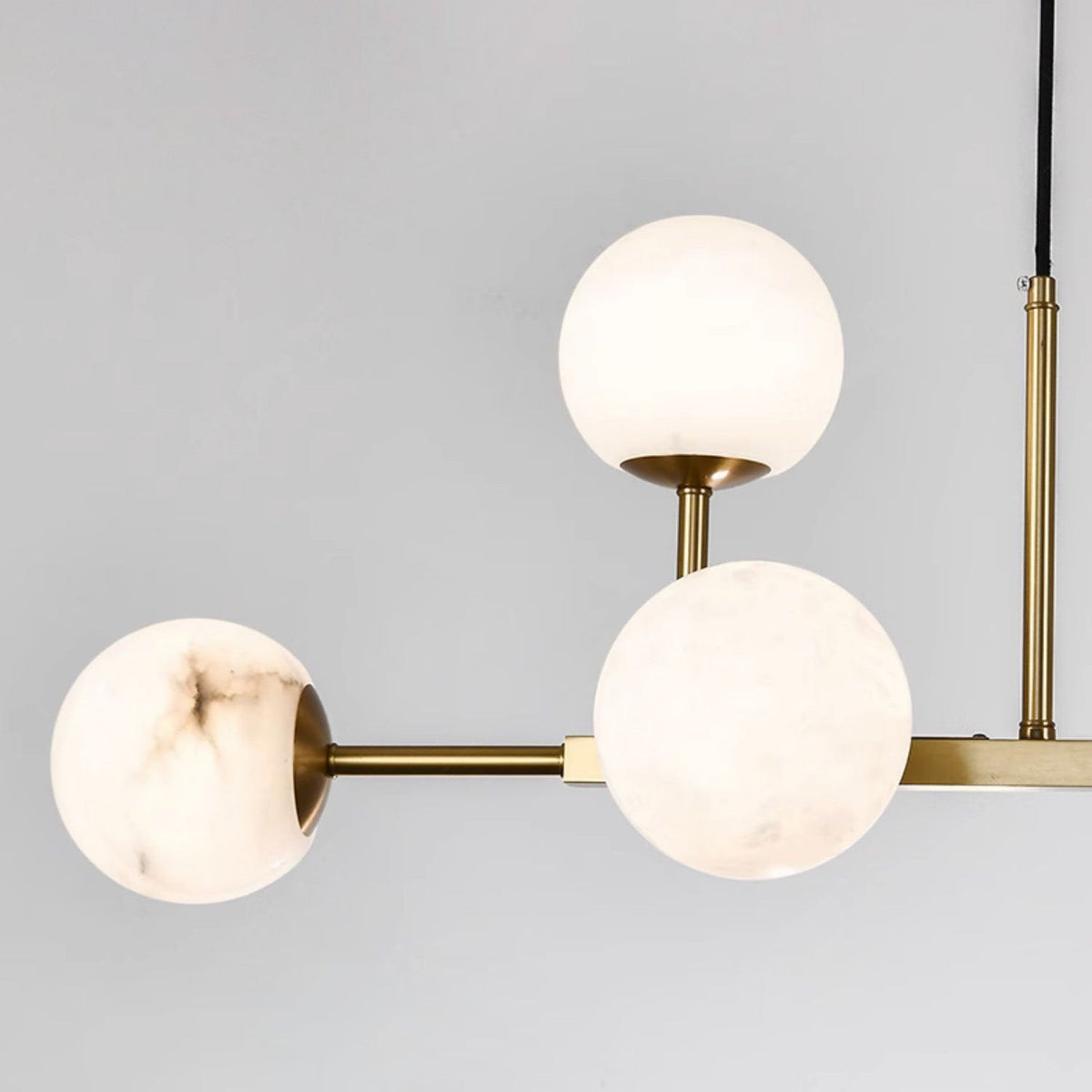 Maytoni Uva Alabaster Chandelier - Brass & Spanish Alabaster Linear Pendant