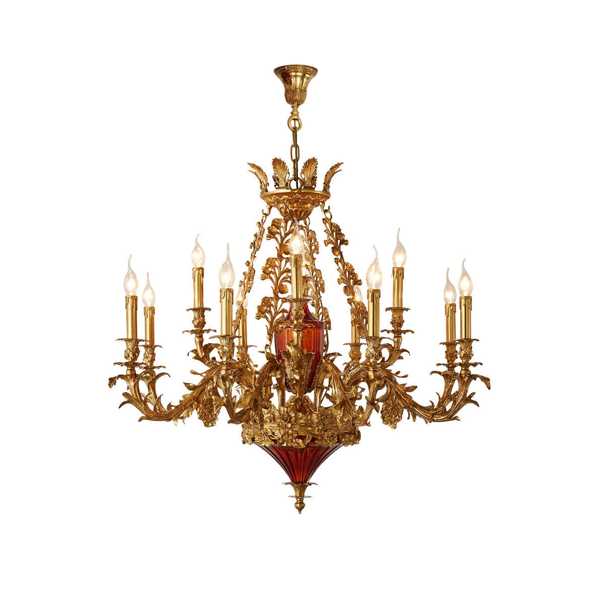 Mazarin Chandelier - Classical Solid Brass & Glass Candelabra Chandelier