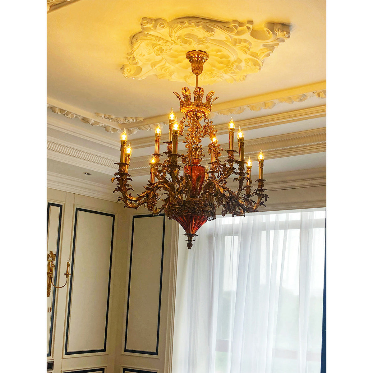 Mazarin Chandelier - Classical Solid Brass & Glass Candelabra Chandelier
