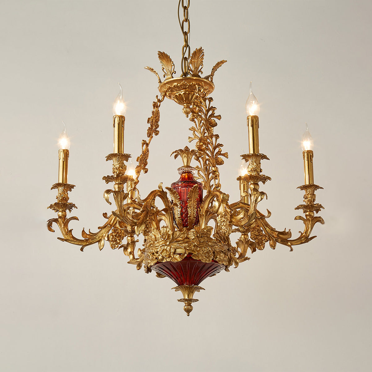 Mazarin Chandelier - Classical Solid Brass & Glass Candelabra Chandelier