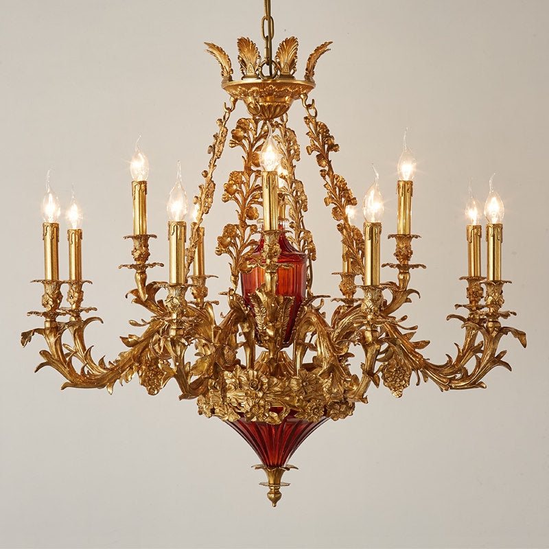 Mazarin Chandelier - Classical Solid Brass & Glass Candelabra Chandelier