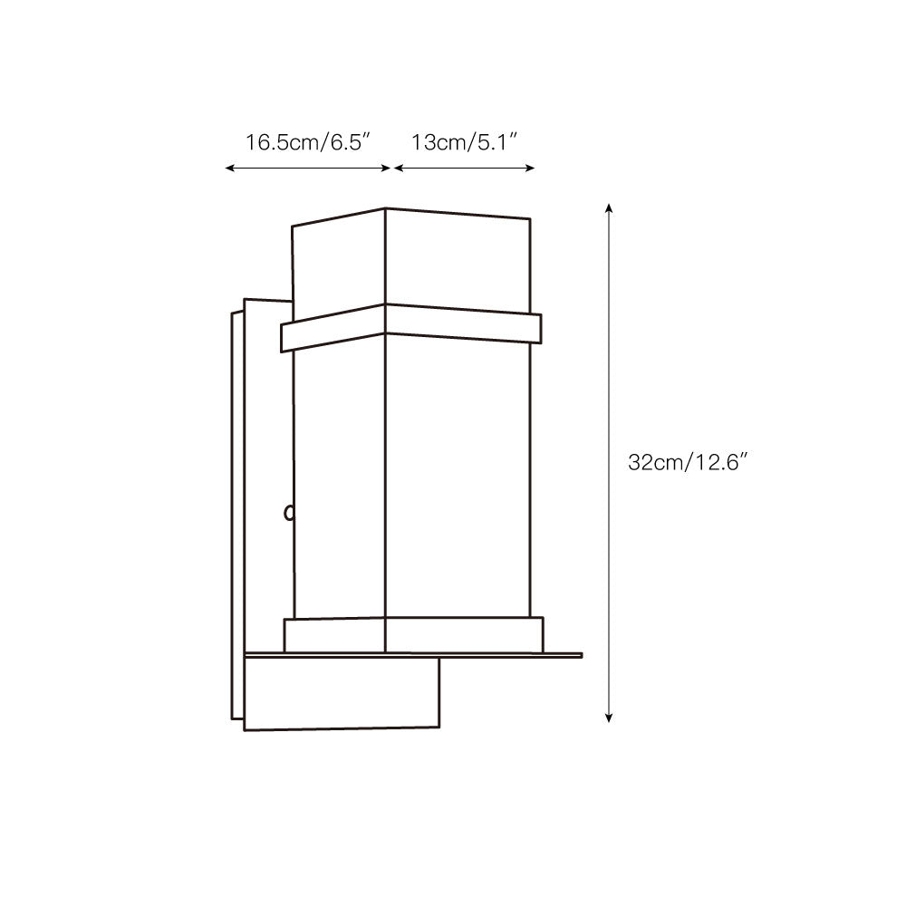 Mcdade Outdoor Wall Light - IP65 Waterproof Metal & Glass Exterior Sconce