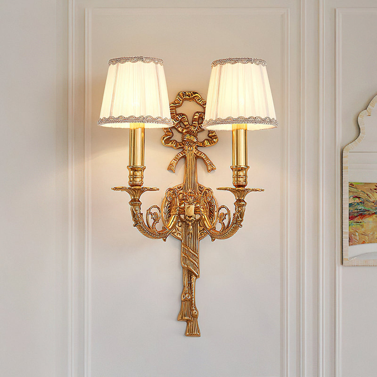 Medazio Wall Lamp - Neoclassical Solid Brass Urn & Swag Wall Sconce