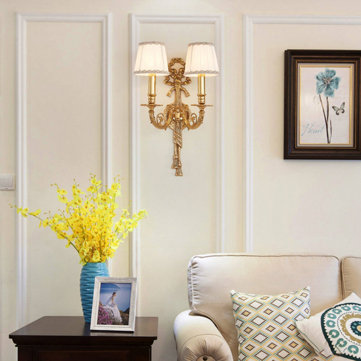 Medazio Wall Lamp - Neoclassical Solid Brass Urn & Swag Wall Sconce