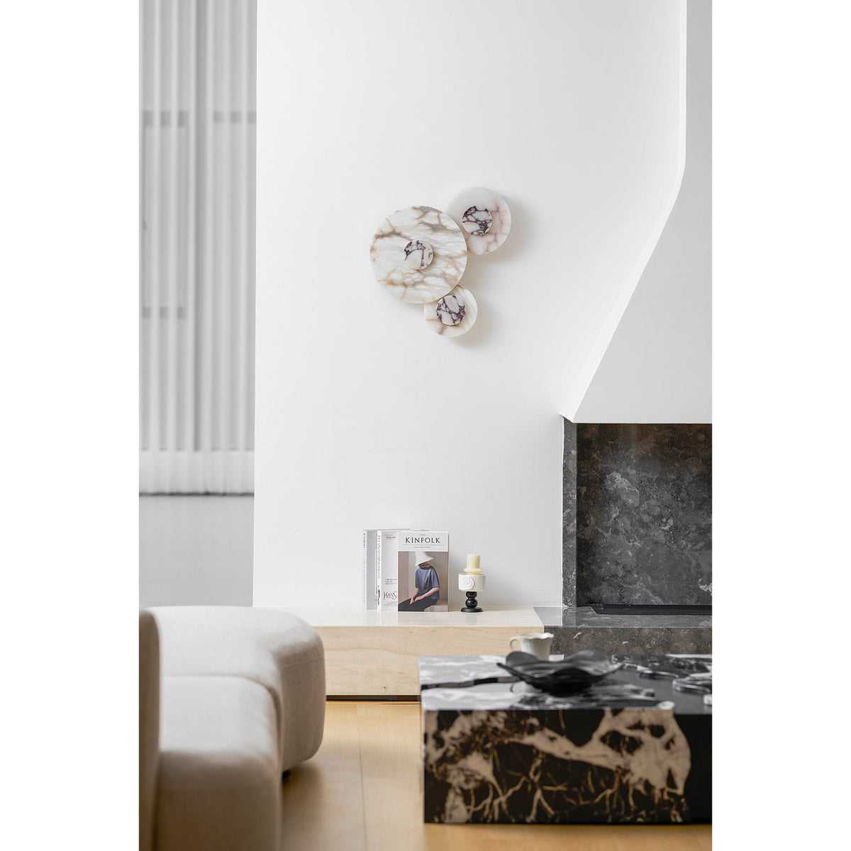 Median Combination Alabaster Wall Lamp - Multi-Head Stone Sconce