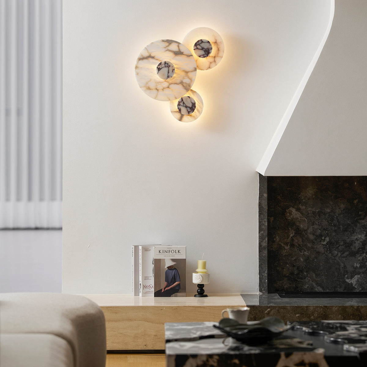 Median Combination Alabaster Wall Lamp - Multi-Head Stone Sconce
