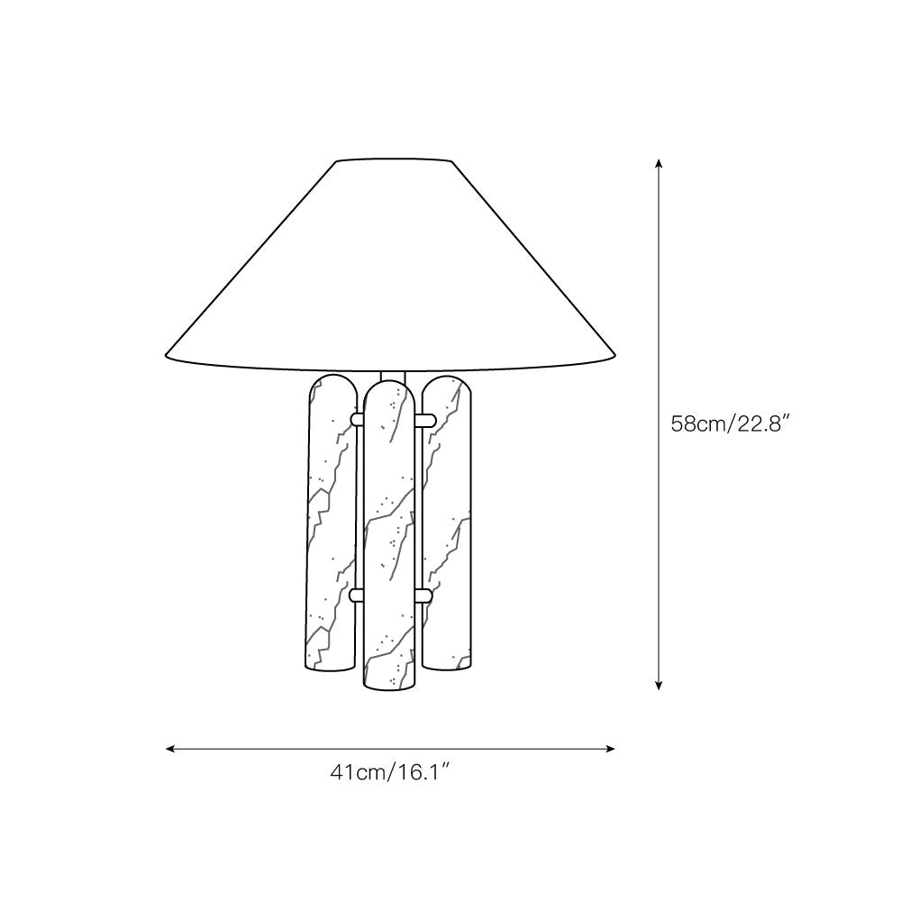 Medici Table Lamp - Italian Marble Pillar Base Accent Light