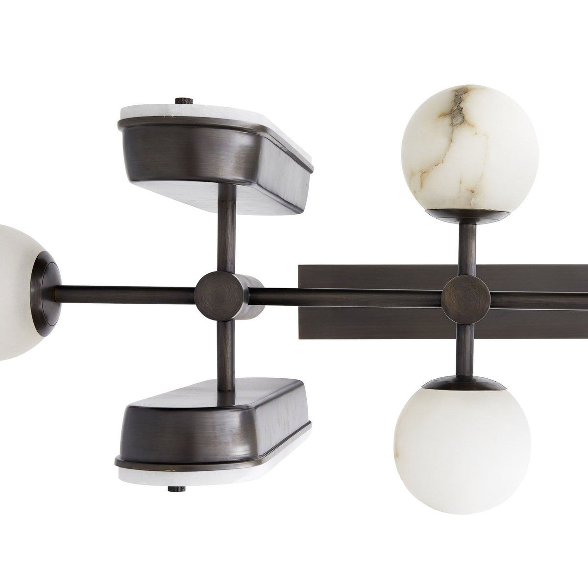 Megalith Alabaster Pendant Lamp - Black Iron & Translucent Stone LED Light