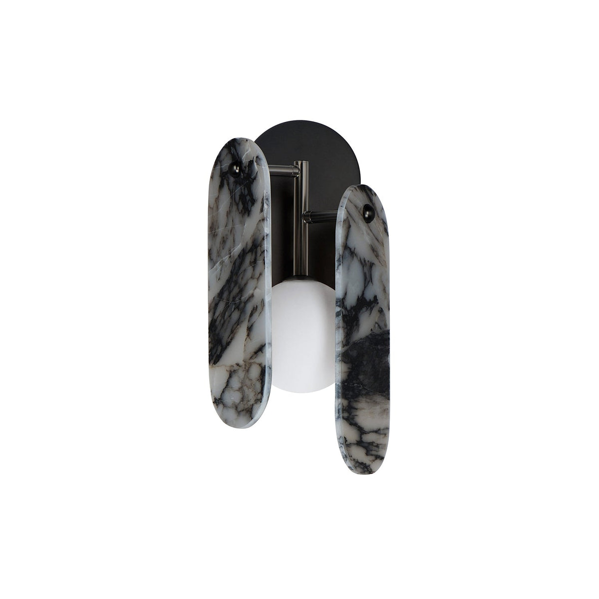 Megalith Wall Lamp - Sculptural Bulgari Marble & Glass Globe Sconce