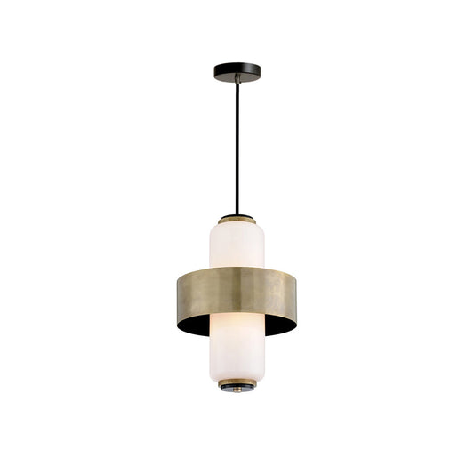 Melrose Pendant Lamp - Warm Copper & White Glass LED Pendant Light