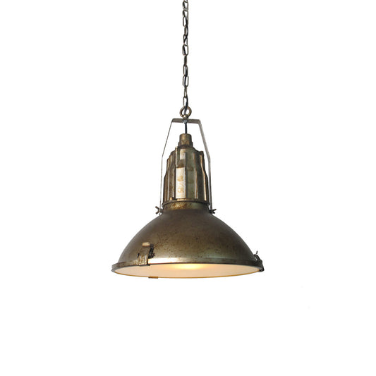 Mercana Zaio Pendant Light - Vintage Gold Industrial Aluminum Dome