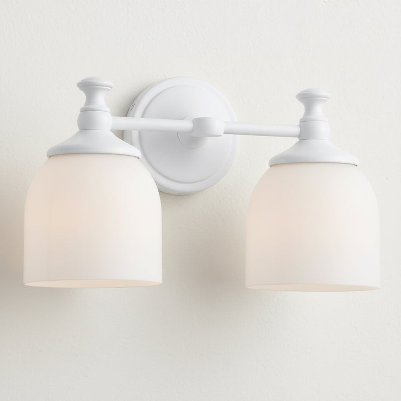 Chart Short Arm Sconce - Nautical Brass Bathroom Vanity Light with Milk Glass