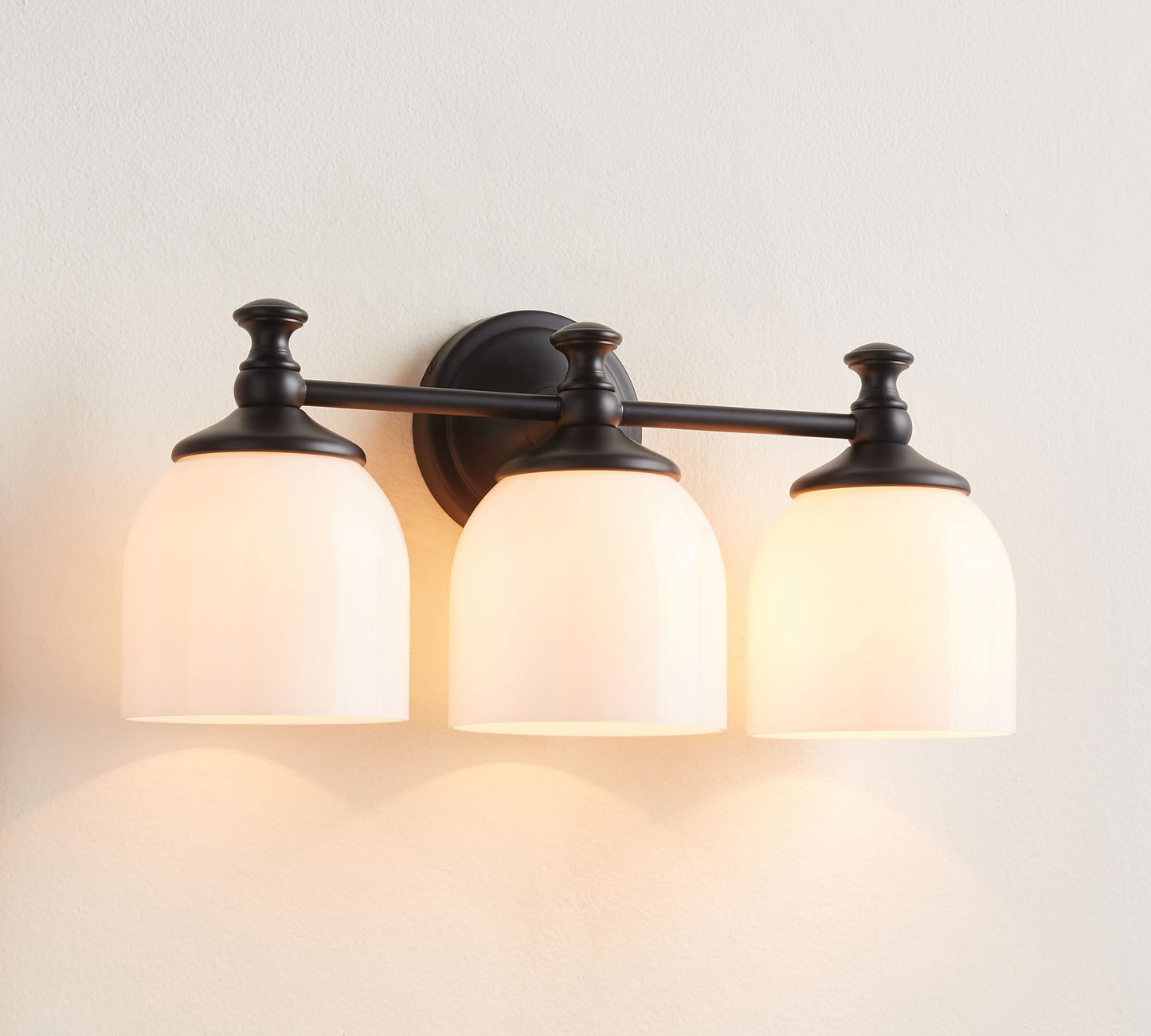 Chart Short Arm Sconce - Nautical Brass Bathroom Vanity Light with Milk Glass