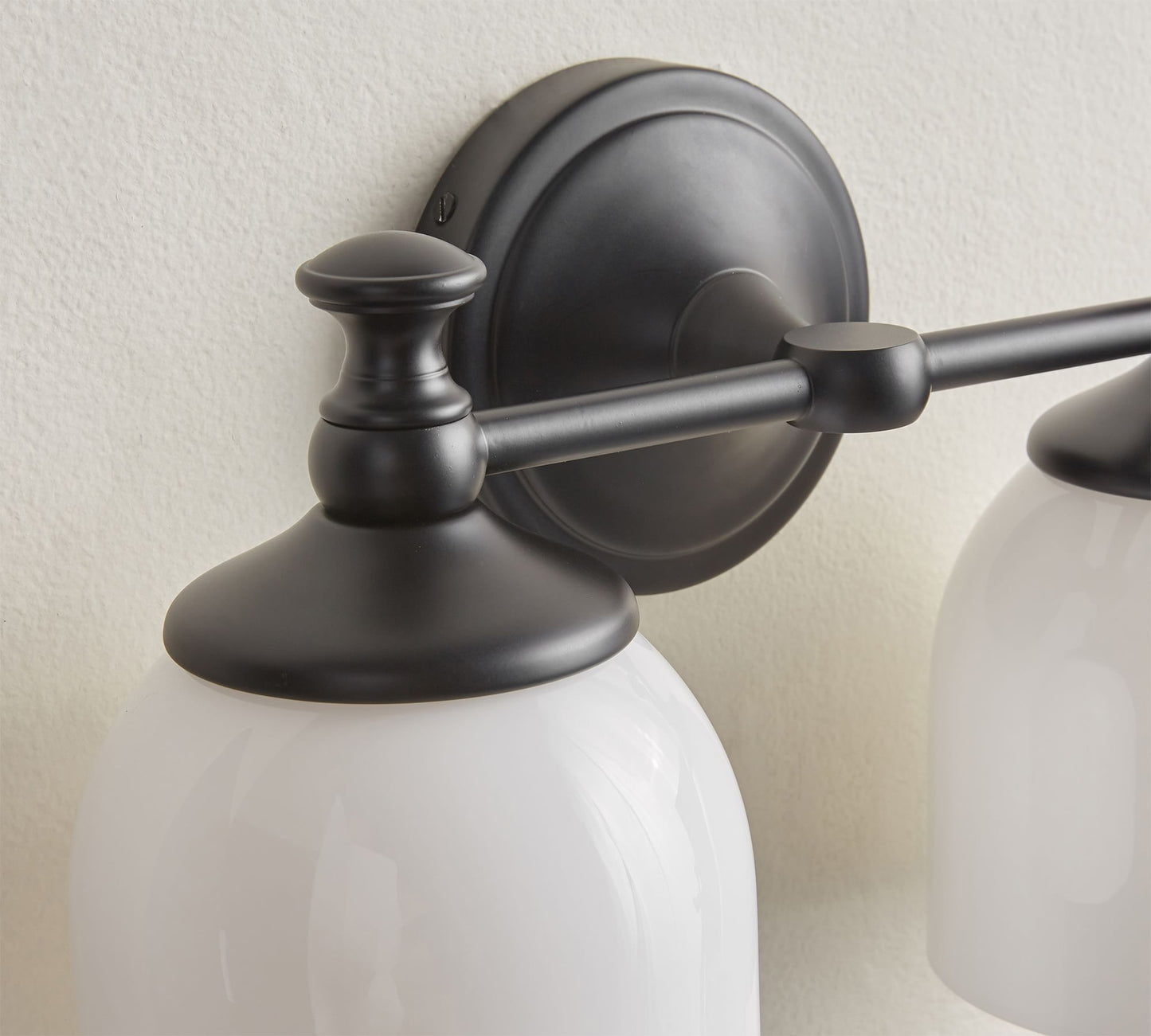 Chart Short Arm Sconce - Nautical Brass Bathroom Vanity Light with Milk Glass
