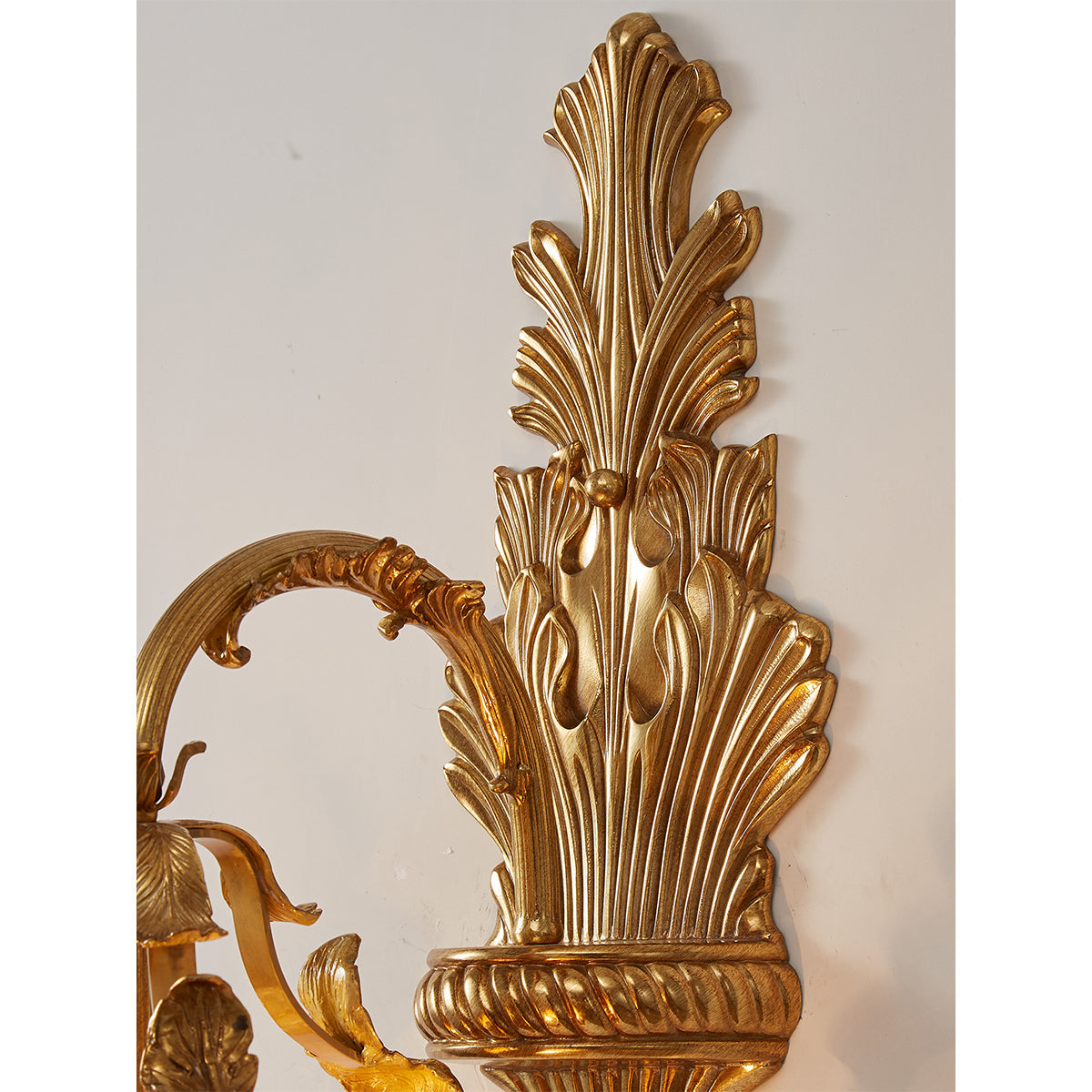 Mesas Brass Wall Lamp - Architectural Brass & Crystal Accent Wall Sconce