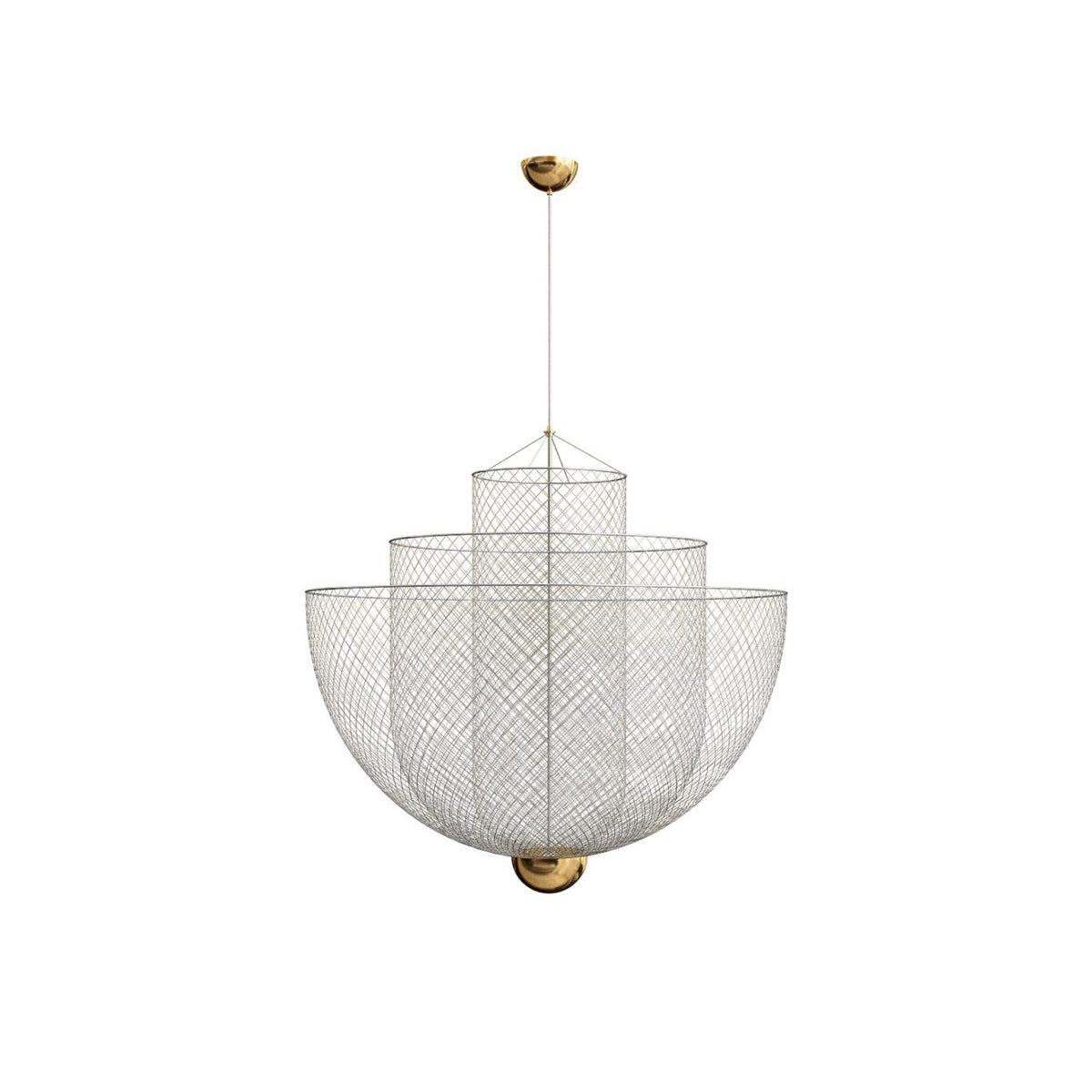 Meshmatics Chandelier - Tiered Woven Wire Netting LED Pendant
