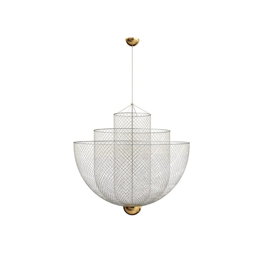 Meshmatics Chandelier - Tiered Woven Wire Netting LED Pendant