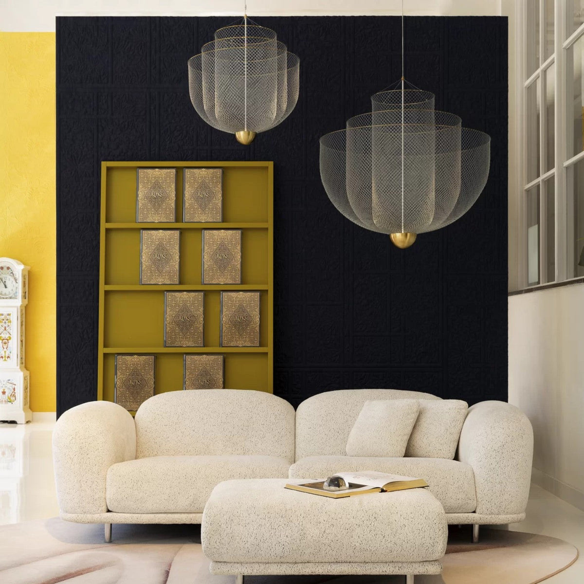 Meshmatics Chandelier - Tiered Woven Wire Netting LED Pendant