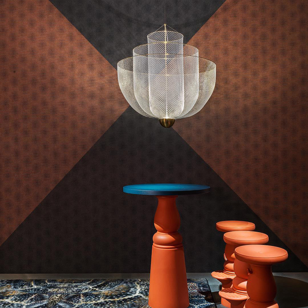 Meshmatics Chandelier - Tiered Woven Wire Netting LED Pendant