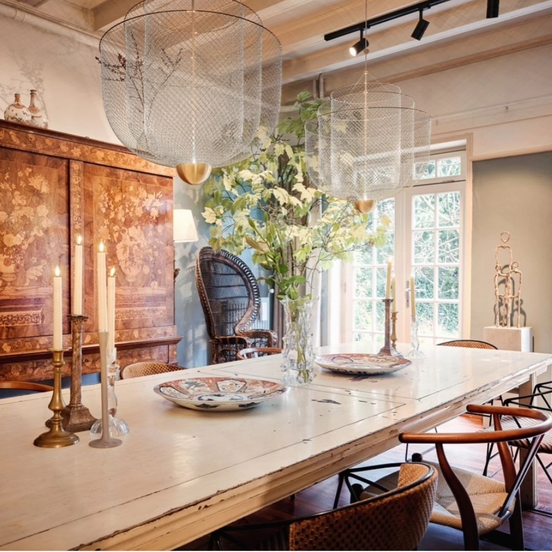 Meshmatics Chandelier - Tiered Woven Wire Netting LED Pendant