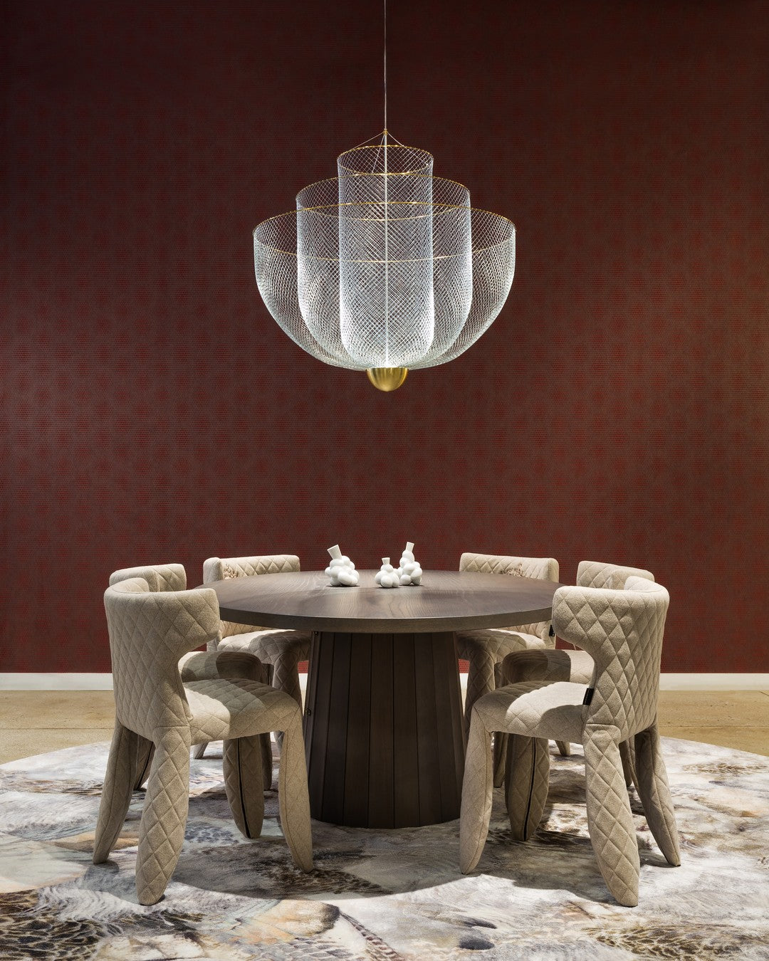 Meshmatics Chandelier - Tiered Woven Wire Netting LED Pendant